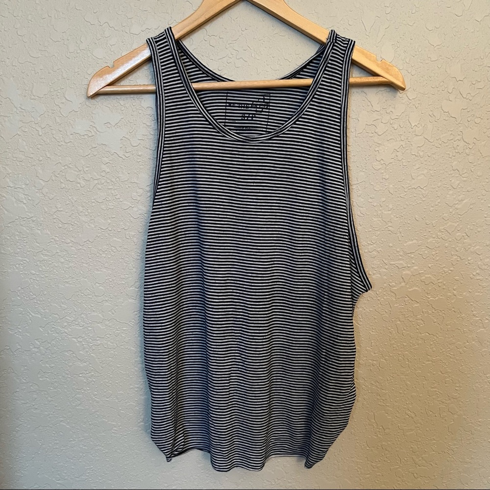 Free people Blue and white striped tank top